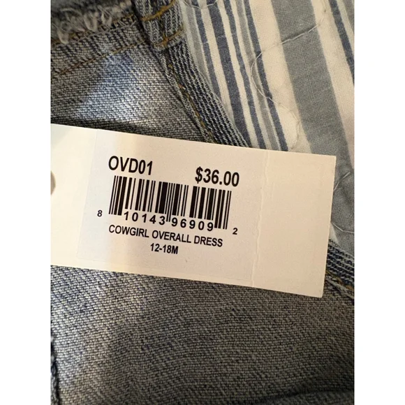 Shea Baby Western Cowgirl Denim Overall Dress 12-18M Horse Embroidery Boutique - Picture 10 of 10